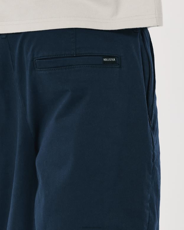 Bottoms Hollister Men Flat-Front Twill Shorts 9\\ 488201141 Navy